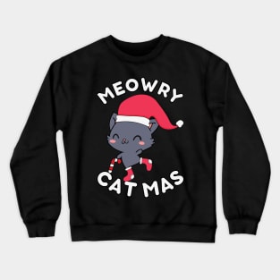 Kawaii Christmas Cat - Meowry Catmas Crewneck Sweatshirt